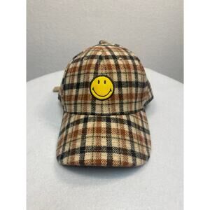 Aerie Smiley Wool Blend Baseball Hat in a brushed plaid pattern‎